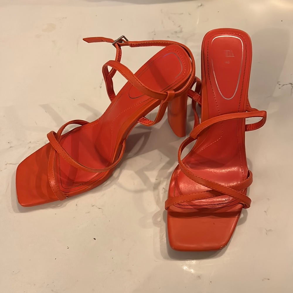 Zara orange strait heel